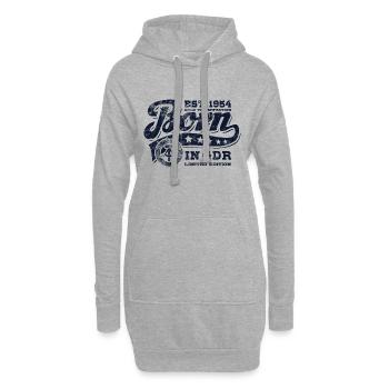 Born in GDR 2004 - Geburtstag - Ossi Geschenk - Hoodie-Kleid - Grau meliert - Vorne