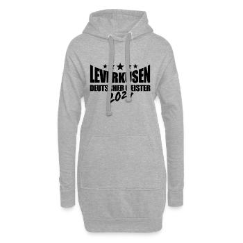 Leverkusen - Deutscher Meister 2024 - Hoodie-Kleid - Grau meliert - Vorne