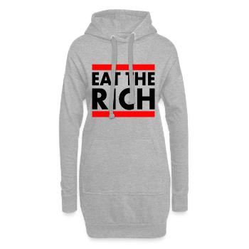 Eat the rich - Hoodie-Kleid - Grau meliert - Vorne