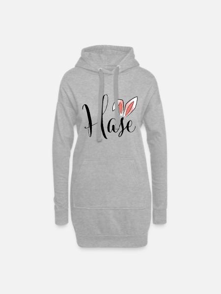Hase - Hoodie-Kleid - Grau meliert
