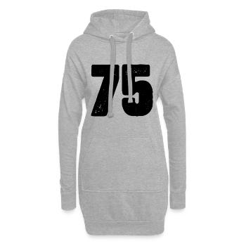 75 Zahl Trikot - Hoodie-Kleid - Grau meliert - Vorne