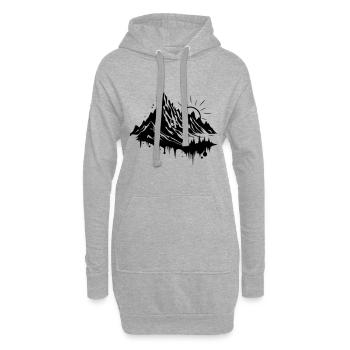 Berge Silhouette Natur Symbol - Hoodie-Kleid - Grau meliert - Vorne