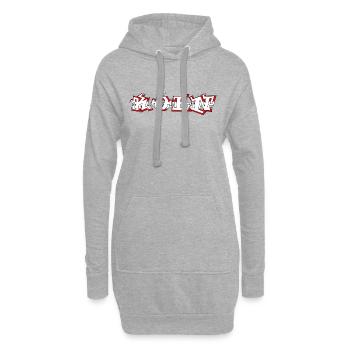 "Köln" Rot-Weiss [Graffiti Treat] - Hoodie-Kleid - Grau meliert - Vorne