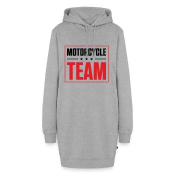 Motorcycle Team - Hoodie Dress - heather grey - Front
