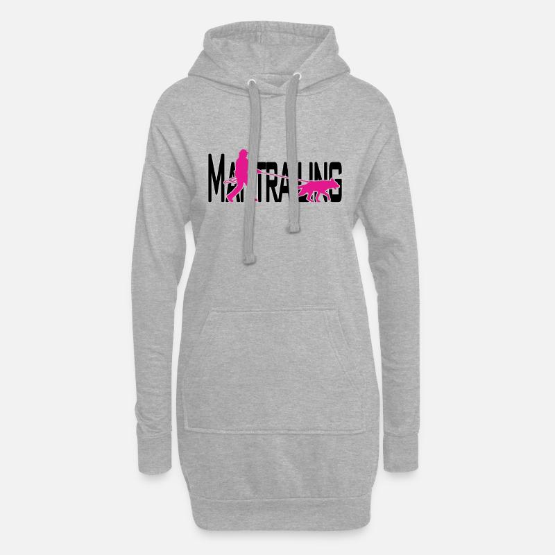 Mantrailing Pink/Schwarz - Hoodie-Kleid - Grau meliert