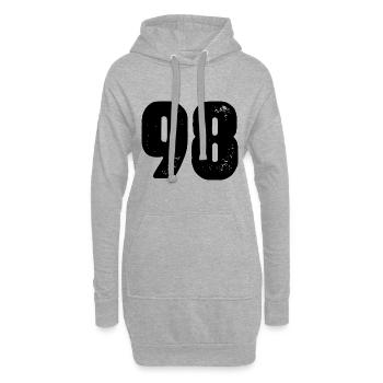 98 Zahl Trikot - Hoodie-Kleid - Grau meliert - Vorne
