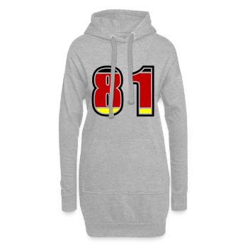 81 Nummer Deutschland Trikot - Hoodie-Kleid - Grau meliert - Vorne