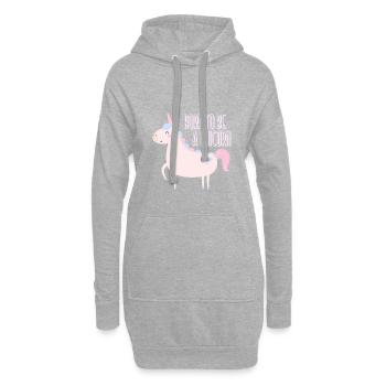 Born to be a Unicorn - Hoodie-Kleid - Grau meliert - Vorne