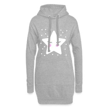 Stern schlafend Kinder Hintergrund sterne - Hoodie-Kleid - Grau meliert - Vorne