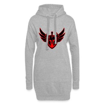 Casque de guerrier spartiate - Sweat-shirt à capuche long Femme - gris chiné - Devant