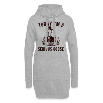 Lustiges Gänse-Zitat Heute bin ich eine ernsthafte Gans - Hoodie-Kleid - Grau meliert - Vorne