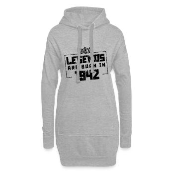 1942 legends born in - Hoodie-Kleid - Grau meliert - Vorne