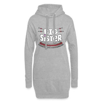 Grande Sœur - große Schwester - Sweat-shirt à capuche long Femme - gris chiné - Devant
