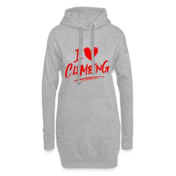 Ich liebe Klettern - Hoodie-Kleid - Grau meliert - Vorne