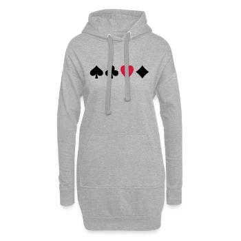 Amour Poker - Sweat-shirt à capuche long Femme - gris chiné - Devant