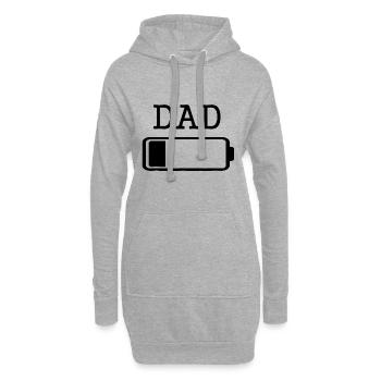 DAD Low Battery Energy T-Shirt BLACK LABELED - Hoodie-Kleid - Grau meliert - Vorne