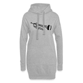Trompete - Hoodie-Kleid - Grau meliert - Vorne