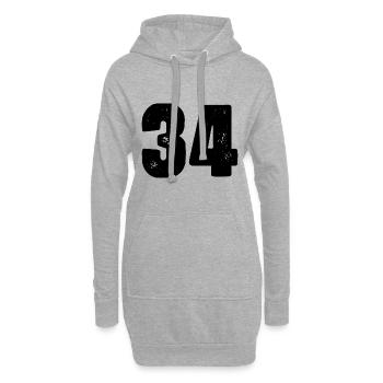 Maillot à 34 numéros - Sweat-shirt à capuche long Femme - gris chiné - Devant