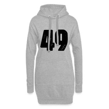 49 Zahl Trikot - Hoodie-Kleid - Grau meliert - Vorne
