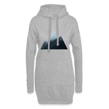 montagnes - Sweat-shirt à capuche long Femme - gris chiné - Devant