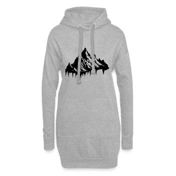 Berg Silhouette - Hoodie-Kleid - Grau meliert - Vorne