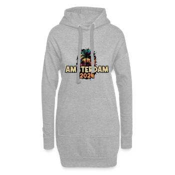 Amsterdam 2024 Dicton de vacances - Sweat-shirt à capuche long Femme - gris chiné - Devant