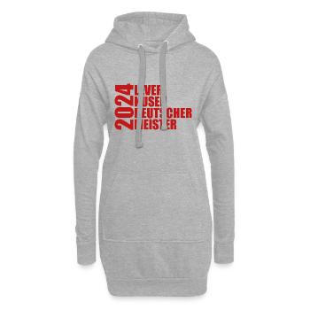 Leverkusen - Deutscher Meister 2024 - Hoodie-Kleid - Grau meliert - Vorne