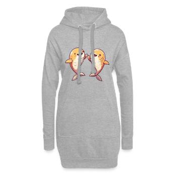 Wal Bier Lustig Party - Hoodie-Kleid - Grau meliert - Vorne