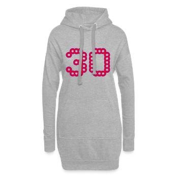 30. 30 ANS. 30e ANNIVERSAIRE. ANNIVERSAIRE 30 ANS. - Sweat-shirt à capuche long Femme - gris chiné - Devant