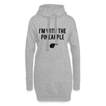 énonciation drôle d'ananas - Sweat-shirt à capuche long Femme - gris chiné - Devant