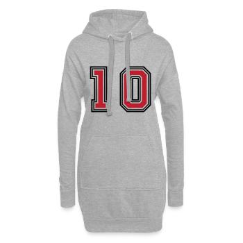 10 symboles numériques - Sweat-shirt à capuche long Femme - gris chiné - Devant