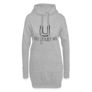 you attract me - Hoodie-Kleid - Grau meliert - Vorne