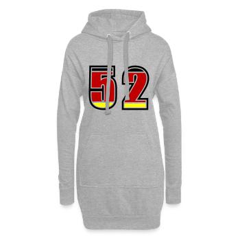 52 Numéro Allemagne Jersey - Sweat-shirt à capuche long Femme - gris chiné - Devant