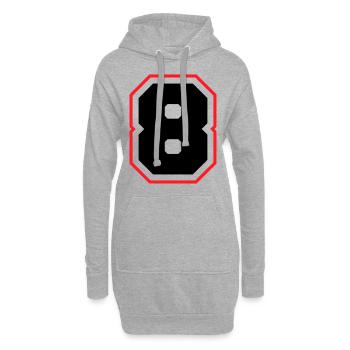 8 nombre symbole - Sweat-shirt à capuche long Femme - gris chiné - Devant