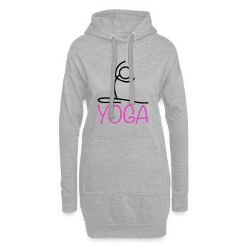 Yoga Posture - Sweat-shirt à capuche long Femme - gris chiné - Devant