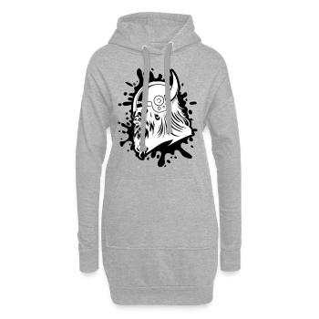 Guerrier viking Head Viking - Sweat-shirt à capuche long Femme - gris chiné - Devant