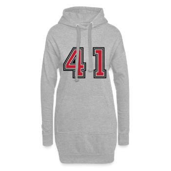 41 Zahl symbol - Hoodie-Kleid - Grau meliert - Vorne