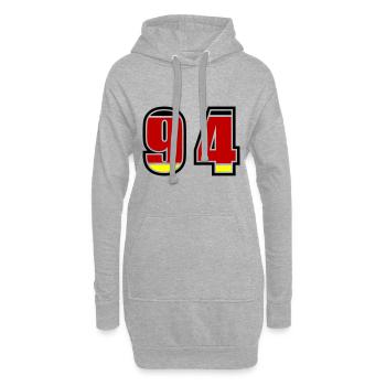 94 Numéro Allemagne Jersey - Sweat-shirt à capuche long Femme - gris chiné - Devant