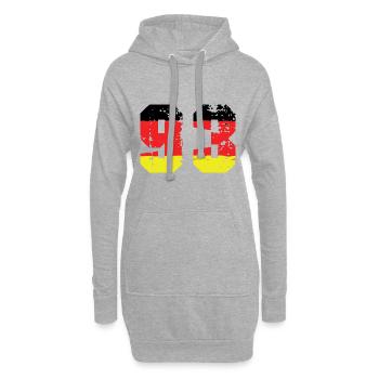 93 Numéro Allemagne Jersey - Sweat-shirt à capuche long Femme - gris chiné - Devant
