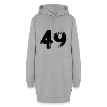 49 Zahl Trikot - Hoodie-Kleid - Grau meliert - Vorne