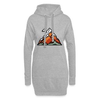 Paysage de montagne - Sweat-shirt à capuche long Femme - gris chiné - Devant