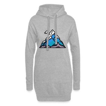 Paysage de montagne - Sweat-shirt à capuche long Femme - gris chiné - Devant