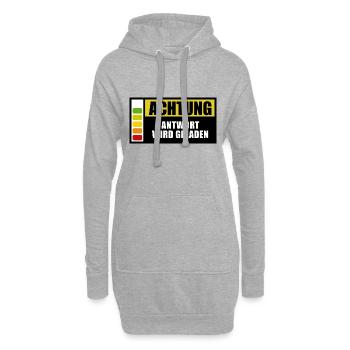 Achtung, Antwort wird geladen - Spruch - Hoodie-Kleid - Grau meliert - Vorne
