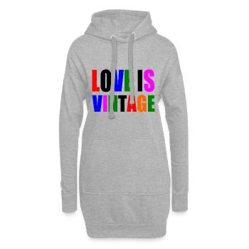 Love is vintage - Hoodie-Kleid - Grau meliert - Vorne
