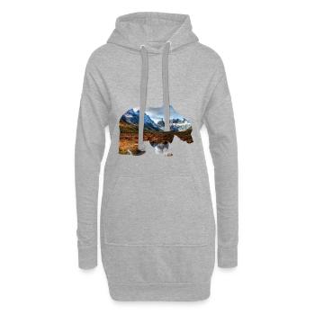 Bear mountains - Hoodie Dress - heather grey - Front