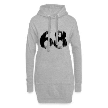 Maillot à 68 numéros - Sweat-shirt à capuche long Femme - gris chiné - Devant