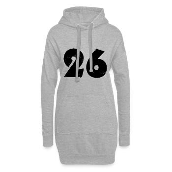 26 Zahl - Hoodie-Kleid - Grau meliert - Vorne