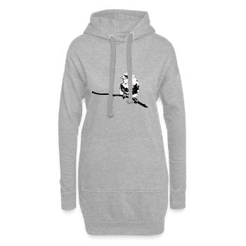 Grünfink schwarz weiß - Hoodie-Kleid - Grau meliert - Vorne
