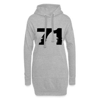 71 Nombre - Sweat-shirt à capuche long Femme - gris chiné - Devant