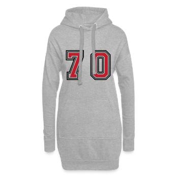 70 Zahl Symbol - Hoodie-Kleid - Grau meliert - Vorne